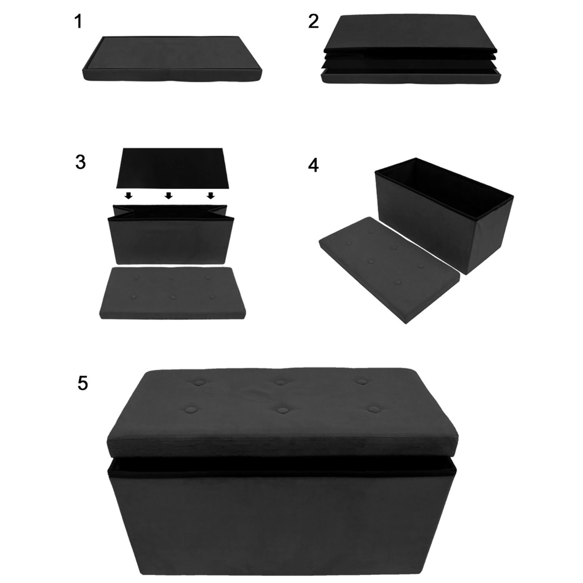 Sorbus 30" Faux Suede Storage Bench